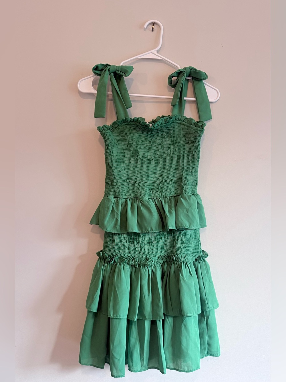 TCEC Ruffle Green Mini Dress